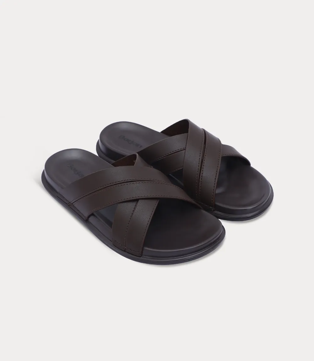 BM6874-BROWN-Men Slipper